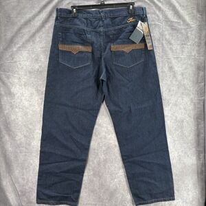 VTG Jinzu Jeans Mens 40x32 Baggy Dark Blue Wash Y2K 00s Skater